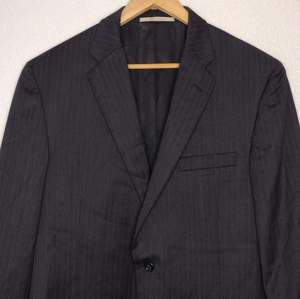 Burberry Men's 100% Wool Pinstripe Business Office Button Sport Coat Blazer Sz44